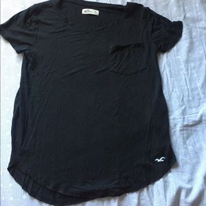 Black Flowy Top with a pocket on the front